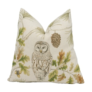 Sanderson - Owlswick - Briarwood - Natural Wildlife Owl Designer Cushion Cover Handmade Throw Pillow Luxury Home Decor