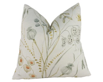 Sanderson - Summer Harvest - Silver / Corn - Stunning Designer Cushion Cover Home Décor Throw Pillow