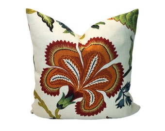 Schumacher - Hothouse Flowers - Spark - Exotic Floral Motif Designer Cushion Cover - Handmade Throw Pillow - Luxury Home Decor