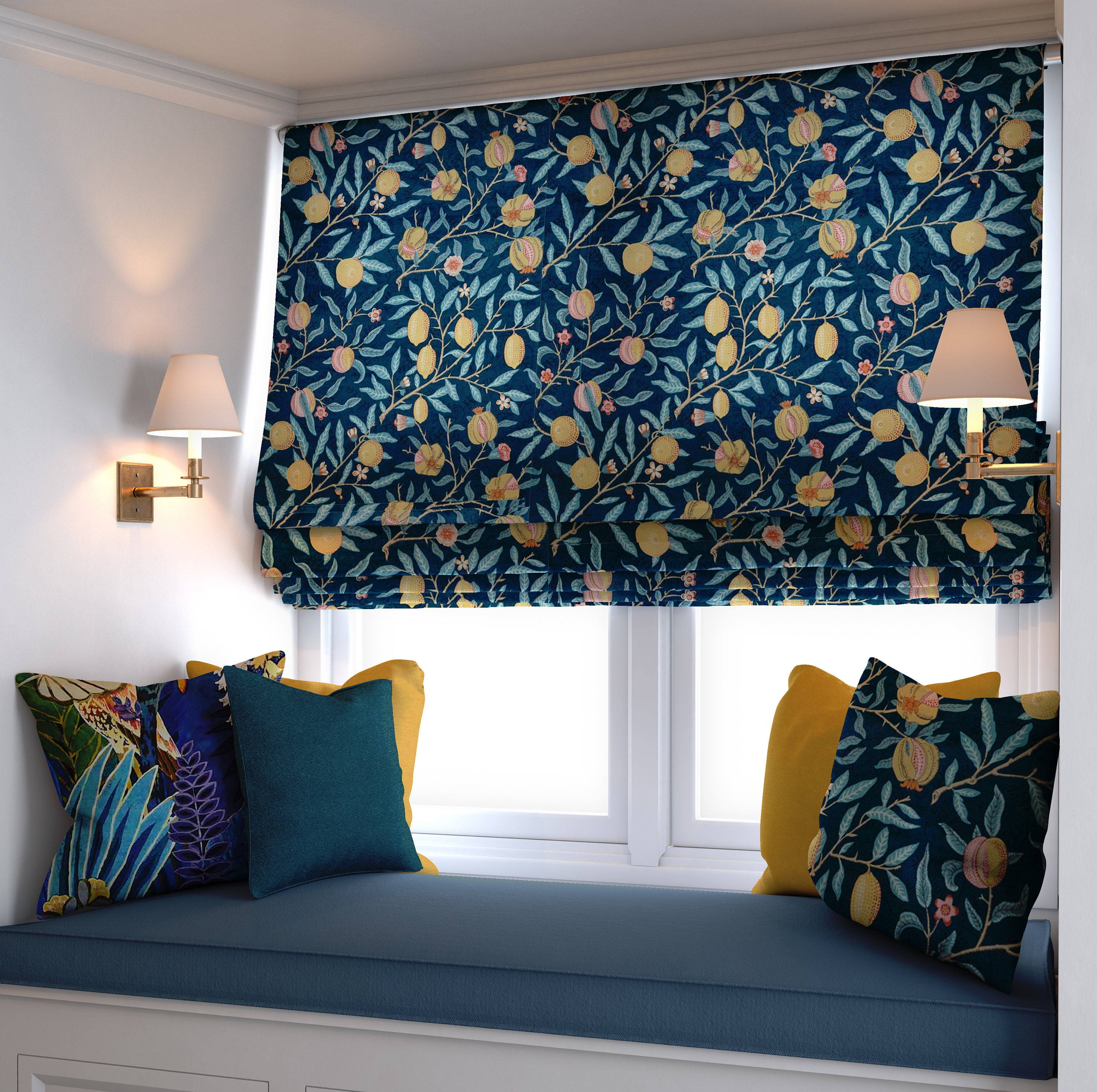 William Morris - Fruit Velvet - Indigo / Slate - Made to Measure