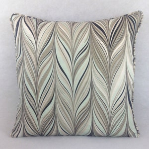Mary McDonald for Schumacher - Firenze - Aquamarine - Funky Marbled Effect Designer Cushion Cover - Handmade Throw Pillow Luxury Home Decor