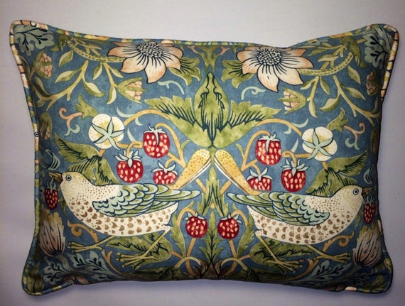 William Morris Strawberry Thief Crimson Slate Cushion Cover inc inner