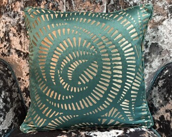 Designer Statement  Fabric Cushion Pillow Throw -  Self Piped - Stunning Fabric