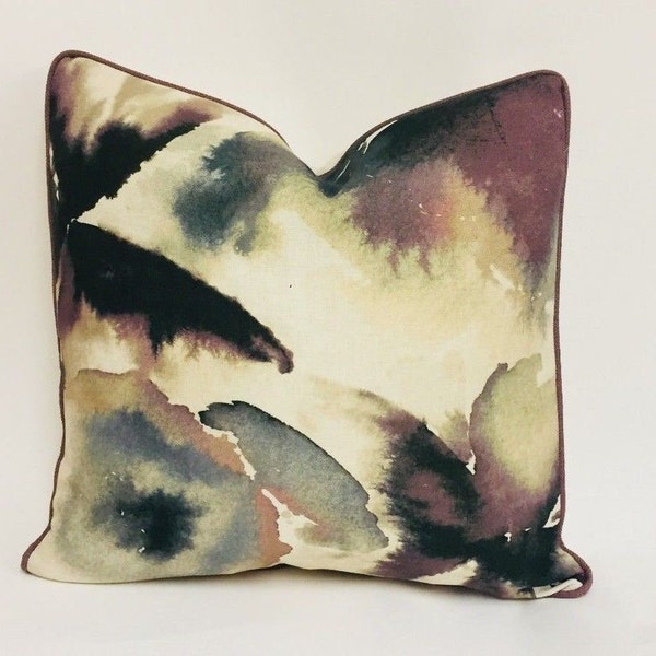 Harlequin - Flores -  Damson / Viola / Blush - Abstract Watercolour Floral Cushion Cover Designer Throw Pillow Handmade Home Decor