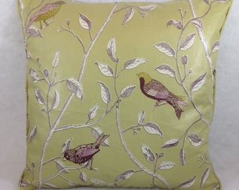Sanderson - Finches - Sage - Cushion Cover Throw Pillow Designer Home Decor