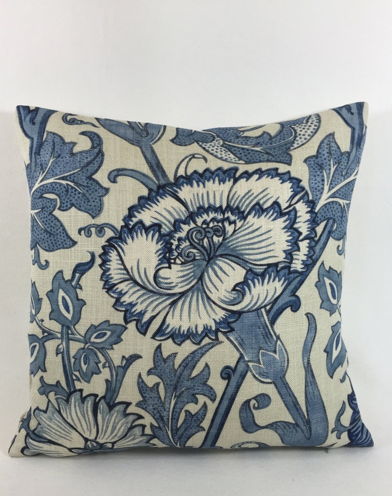 William Morris Pink & Rose Indigo / Vellum Classic British Designer Cushion Cover Throw Pillow Home Decor image 3