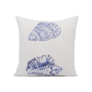 Harlequin - Kabibi - Indigo - Fresh Seashell Cushion Cover Throw Pillow Designer Holiday Home Beach Decor