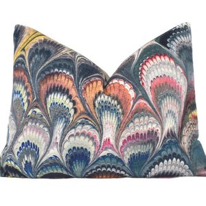 Beata Heuman - Marbleized Velvet - Marvellous Sumptuous Unique Marbled Designer Cushion Cover - Handmade Home Décor - Luxury Throw Pillow