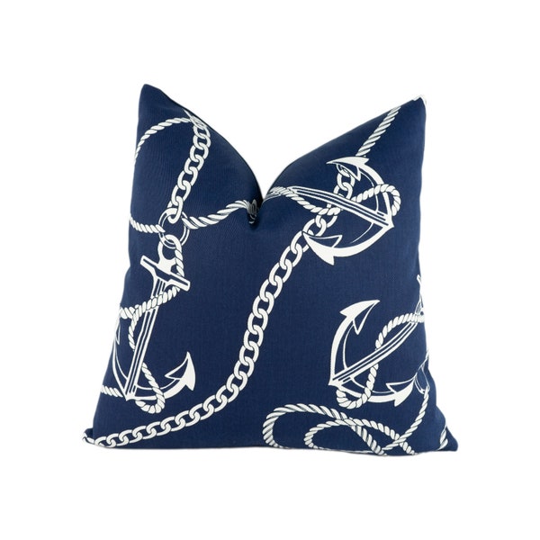 Navy Anchor Pillow Etsy