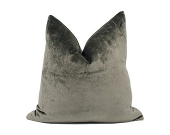 Harlequin - Boutique Velvets - Pewter - Stunning Plush Grey Velvet Cushion Cover - Handmade Throw Pillow - Designer Home Décor