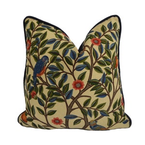 William Morris - Kelmscott Tree - Woad / Wine - Classic English Designer Cushion Cover - Luxury Throw Pillow - Handmade Home Decor