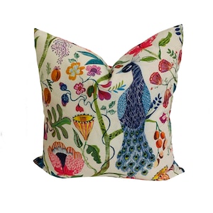 Voyage - Barabadur - Summer Ecru - Stunning Floral Cushion Cover Throw Pillow Designer Home Decor