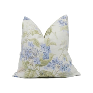 Colefax and Fowler - Eloise - Blue / Green - Classic Elegant Floral Cushion Cover - Handmade Throw Pillow - Designer Home Décor