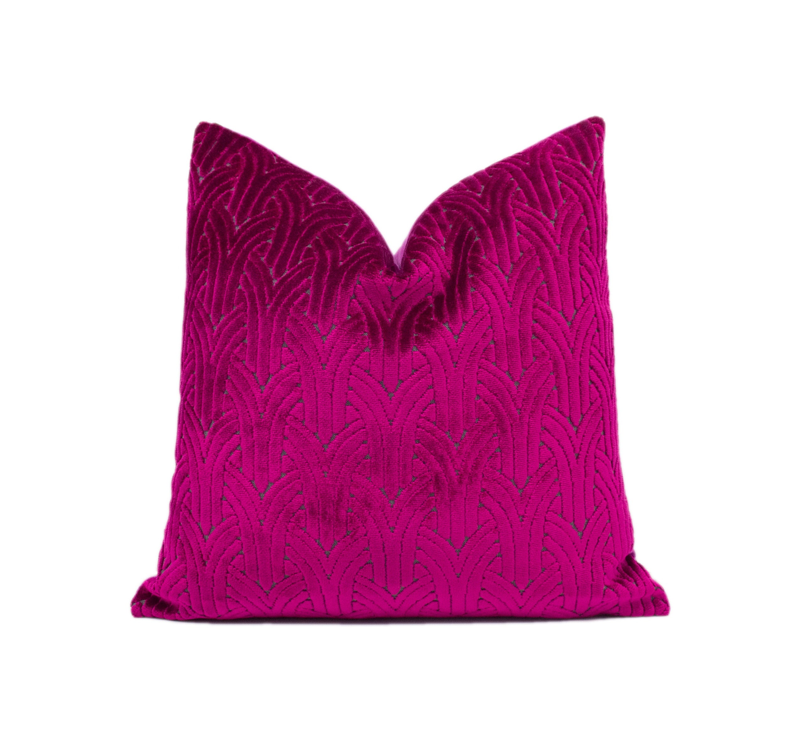 Chic Modern Magenta Pink Art Deco Arches Geometric Cut Velvet