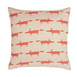 Scion - Little Fox - Neutral / Spice - Funda de cojín mini súper linda Mr Fox - Funda de almohada hecha a mano de diseñador para decoración del hogar
