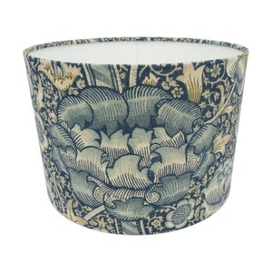 William Morris - Wandle - Blue / Stone - Lampshade - Ceiling Light -  Classic English Designer Florals - Handmade Home Décor