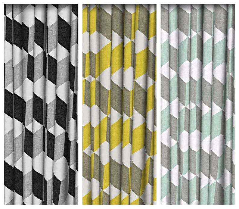 buy by the metre Jet Saffron Aqua Made to Measure Curtains Cube Prestigious Textiles