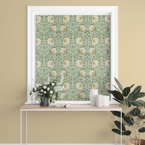 William Morris - Pimpernel - Bayleaf / Manilla - Made To Measure Professionally Made Roman Blind