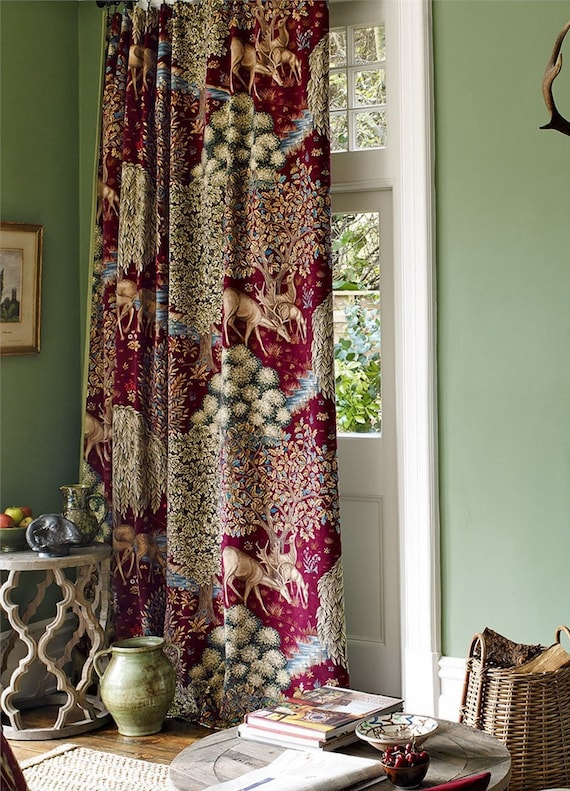 William Morris Fabric Brook Velvet Fabric Made To Etsy