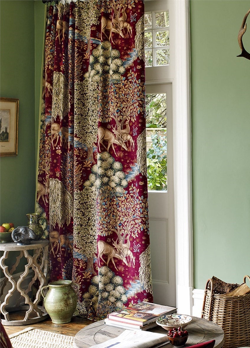 William Morris Fabric Brook Velvet Fabric Made to Etsy