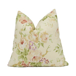 Suzanne Rheinstein for Lee Jofa - Garden Roses - Rare English Floral Cushion Cover - Handmade Throw Pillow - Designer Home Décor