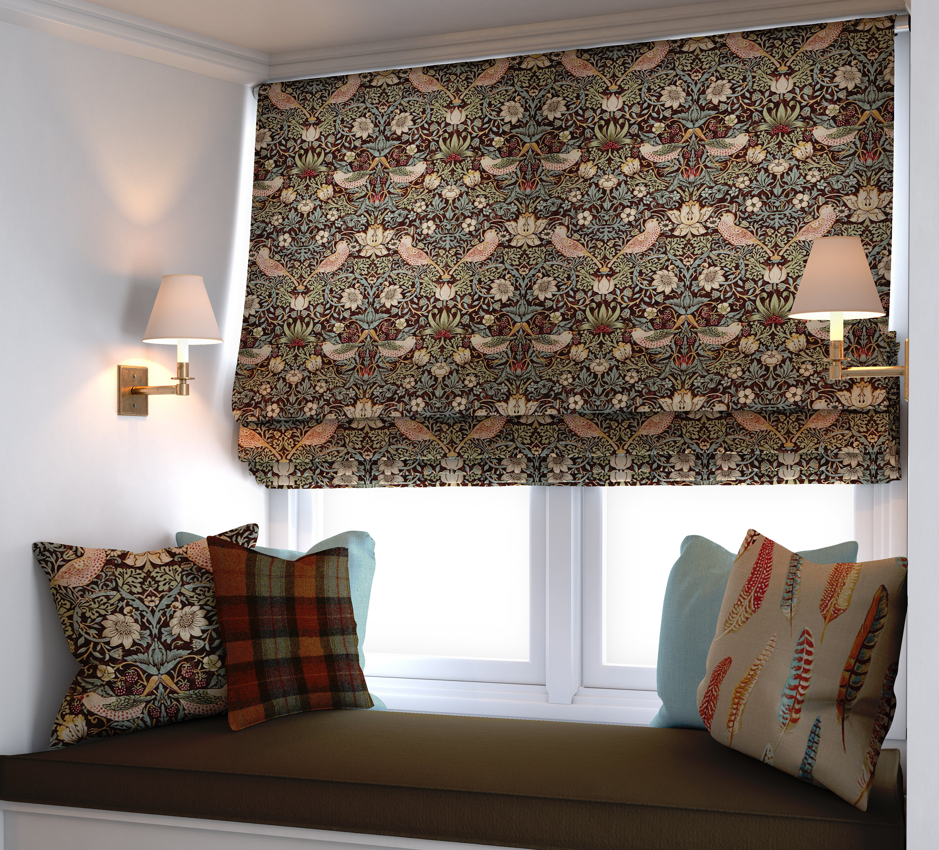 William Morris - Strawberry Thief - Chocolate / Slate - Made to