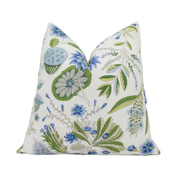 Schumacher Roca Redonda Blue Ivory Fresh Floral Chic Designer Cushion Cover Handmade Throw Pillow Luxury Home Decor Etsy Canada