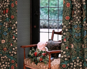 William Morris - Blackthorn - Green - Made to Measure Curtains