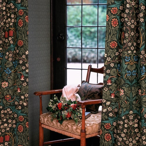 William Morris - Blackthorn - Green -  Made to Measure Curtains Designer Home Decor