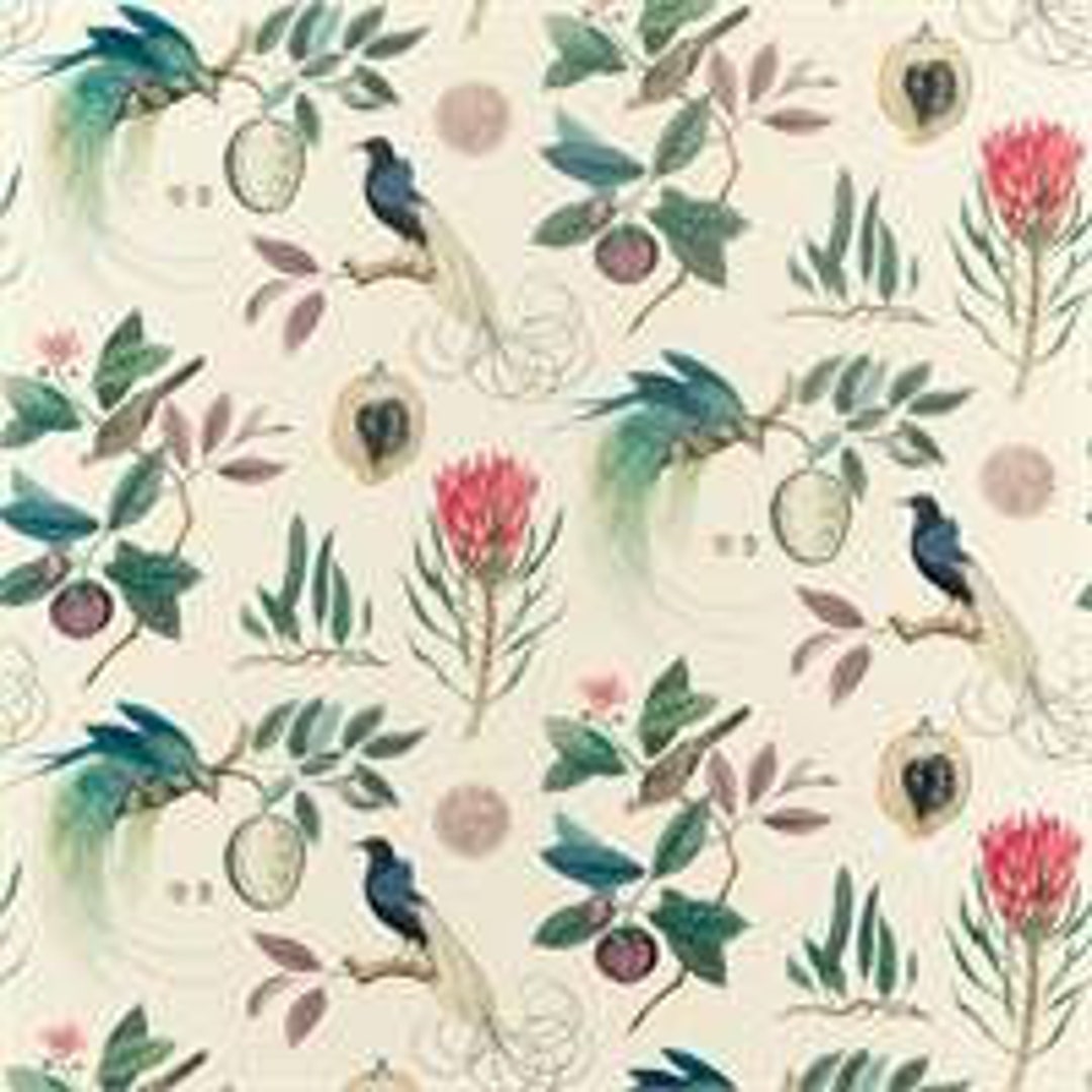 Sanderson Paradesia Fig / Indigo Cushion Cover Throw Pillow Designer