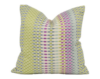 Harlequin - Array - Lime / Magenta / Slate - Unique Woven Effect Cushion Cover Throw Pillow Designer Home Decor