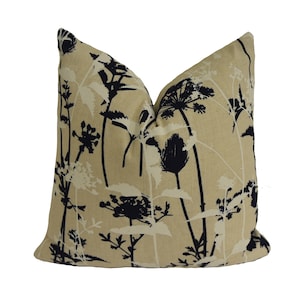 Harlequin & Clarissa Hulse - Nettles - Natural / Midnight / White - Lovely Floral Cushion Cover Throw Pillow Designer Home Decor