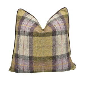 Abraham Moon - Skye - Moonstone - 100% Wool Cushion Cover - Designer Plaid Pillow Cover - Handmade Custom Abraham Moon Pillow