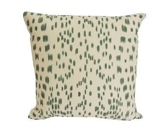 Brunschwig and Fils - Les Touches - Green - Luxurious Modern Animal Print Designer Cushion Cover - Luxury Throw Pillow - Handmade Home Decor