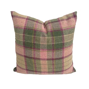 Chess Designs - Lewis - Peonia - Fodera per cuscino scozzese in pura lana vergine al 100% - Cuscino fatto a mano, arredamento di lusso per la casa