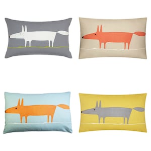 MR FOX Scion Fabric Cushion Covers in 6 Colours - Option of Quality Cushion Pad & Double Sided - Handmade Designer Home Decor