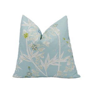 Scalamandre - Jardin De Chine - Ciel - Funda de cojín de diseño Grand Floral Chinoiserie - Cojín decorativo hecho a mano - Decoración de lujo para el hogar