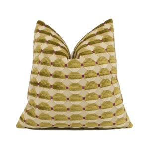 Zoffany - Abacus - Gold - Chic Modern Geometric Textured Chenille Cushion Cover - Handmade Throw Pillow - Designer Home Décor