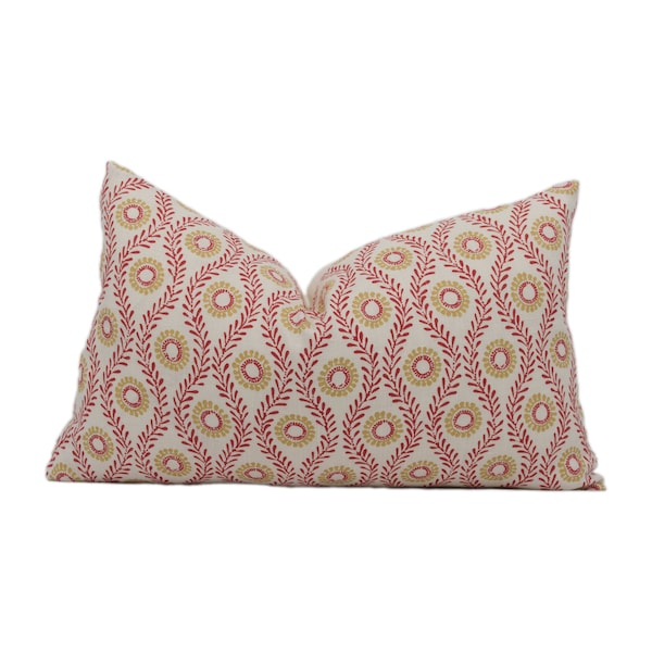 Colefax and Fowler - Swift - Red - Charming Scandi Designer Cushion Cover - Handmade Throw Pillow Luxury Home Decor