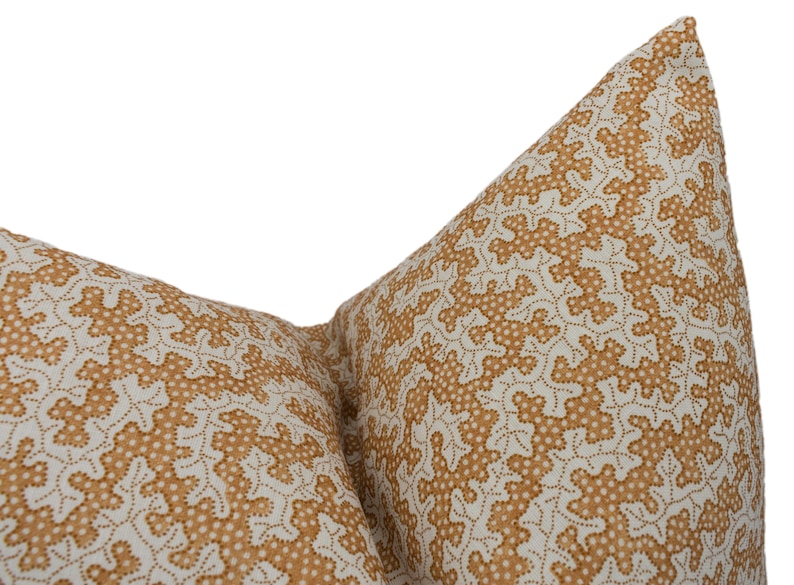 May include: Two brown and white patterned throw pillows with a geometric design.