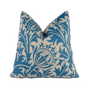 William Morris - Thistle - Indigo / Linen - Stunning Classic English Designer Cushion Cover Home Décor Throw Pillow