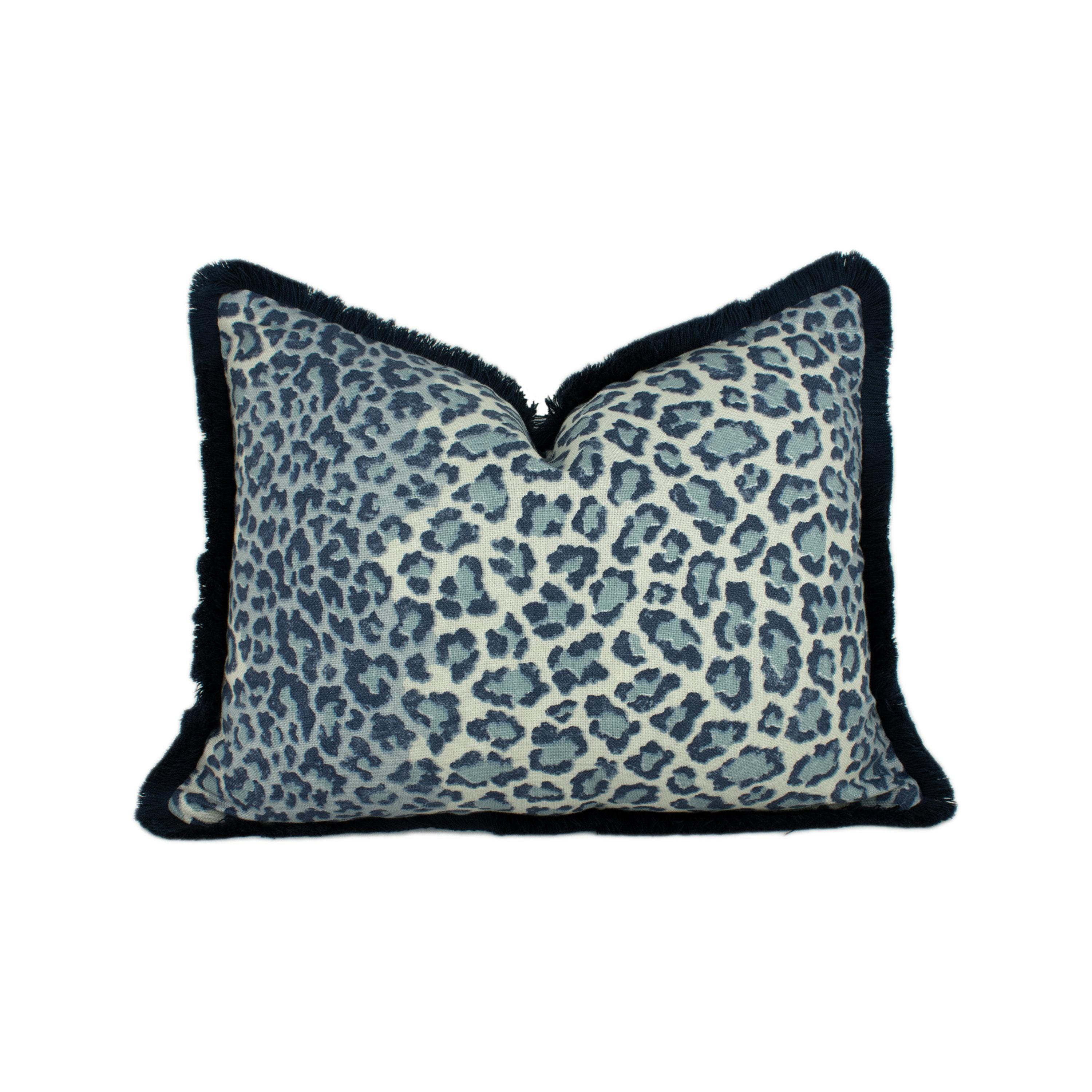 Leopard Print Royal Blue Euro Sham Blue Leopard Euro Shams