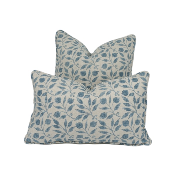 William Morris - Rosehip - Mineral Blue - Cushion Cover Throw Pillow Designer Home Decor