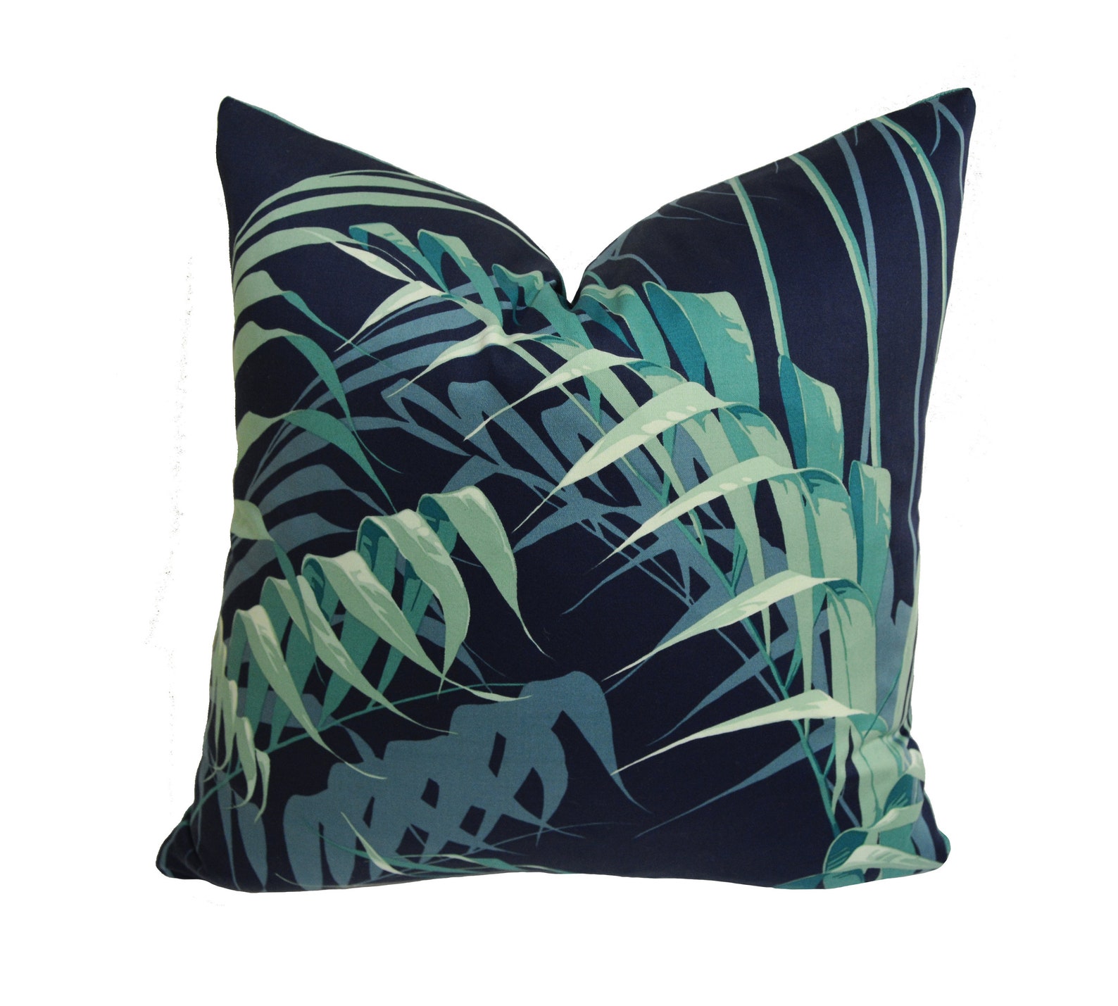 Sanderson Palm House Ink / Teal Cushion Cover Pillow Etsy