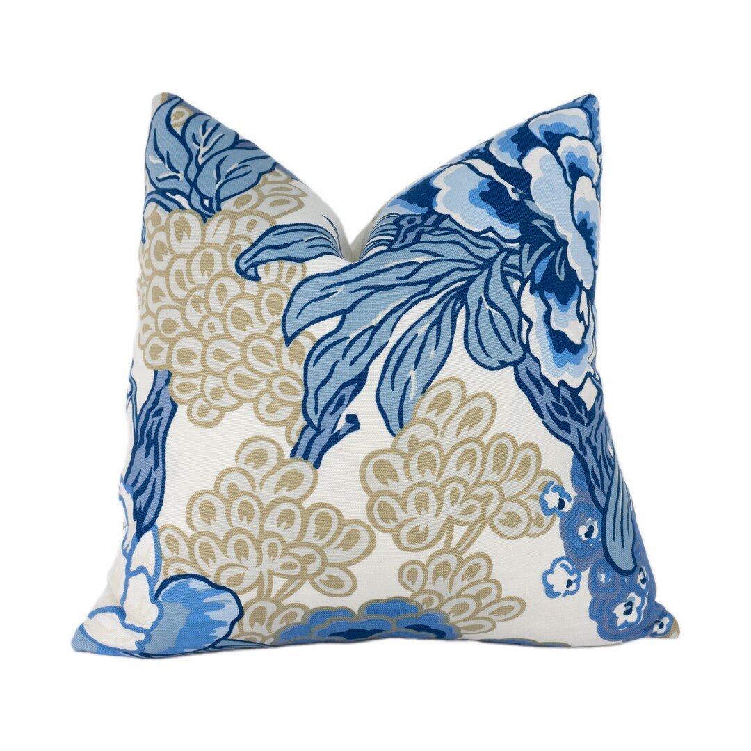 Thibaut Honshu Blue / Beige Cushion Cover Pillow Throw Designer Home