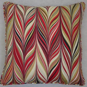 Mary McDonald for Schumacher - Firenze - Ruby - Funky Marbled Effect Designer Cushion Cover - Handmade Throw Pillow Luxury Home Decor