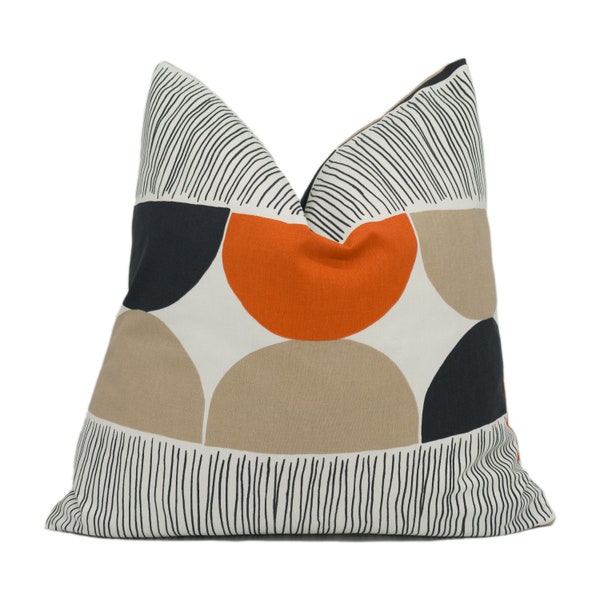 Scion - Octant - Nutmeg / Paprika / Jet - Scandinavian Inspired Geometric Cushion Cover - Handmade Throw Pillow - Designer Home Décor
