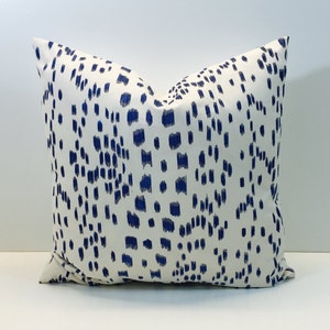 Brunschwig & Fils - Les Touches - Blue - Luxurious Modern Animal Print Designer Cushion Cover - Luxury Throw Pillow - Handmade Home Decor