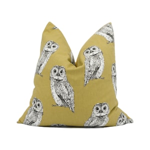 Prestigious - Tawny Owl - Tawny - Playful Bright Modern Owl Cushion Cover - Handmade Throw Pillow - Designer Home Décor