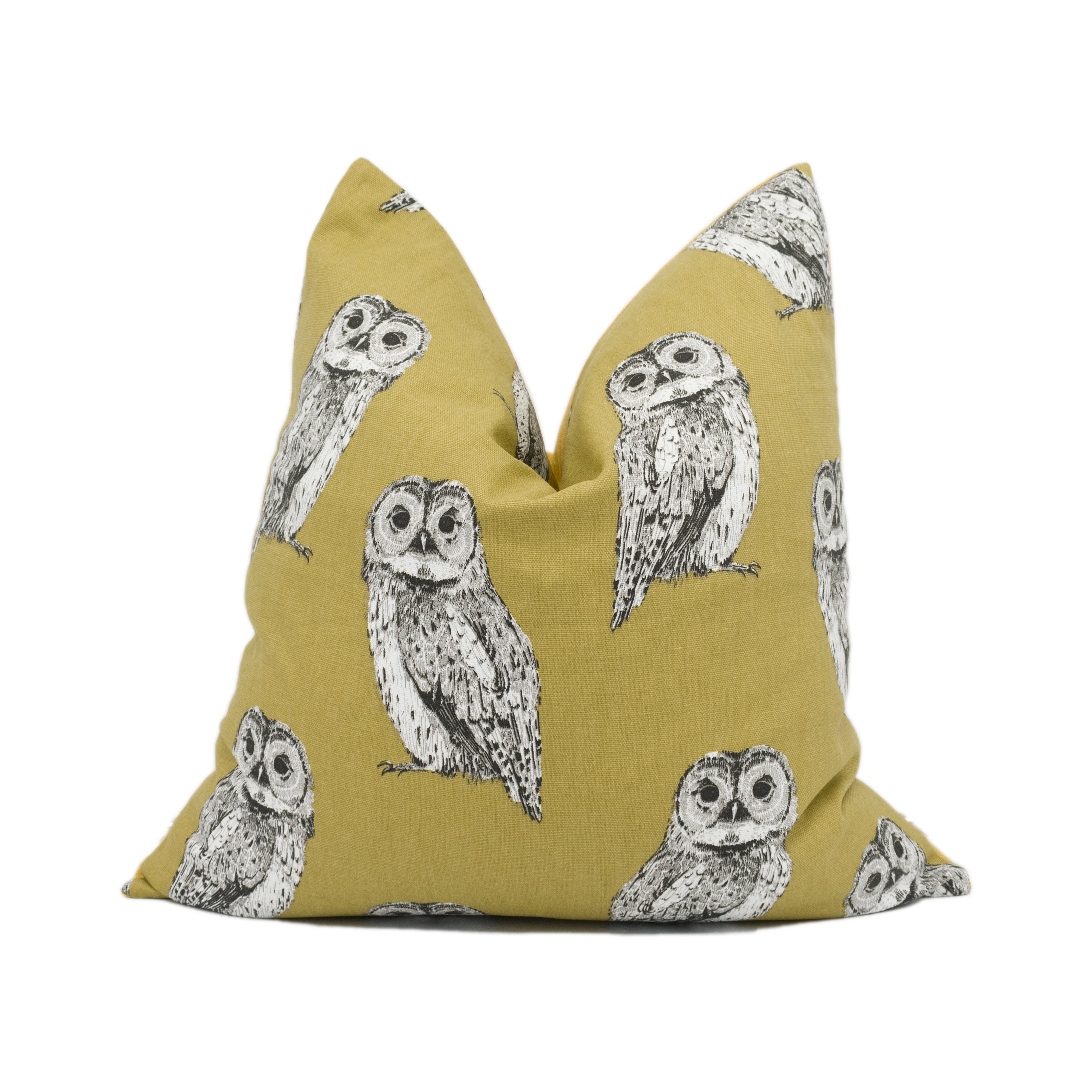 Prestigious - Tawny Owl - Tawny - Playful Bright Modern Owl Cushion Cover - Handmade Throw Pillow - 